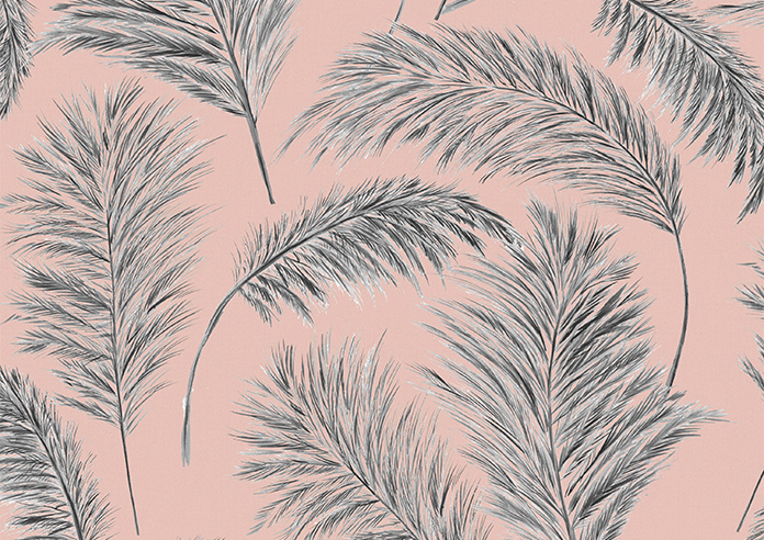 Pampas Grass, Sorbet - Motorised Roman Blind - Image 7